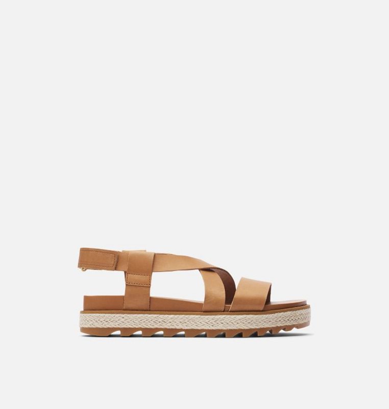 Sorel Dam Sandaler Brun - Roaming™ Criss Cross Jute Flat - WYB-721943